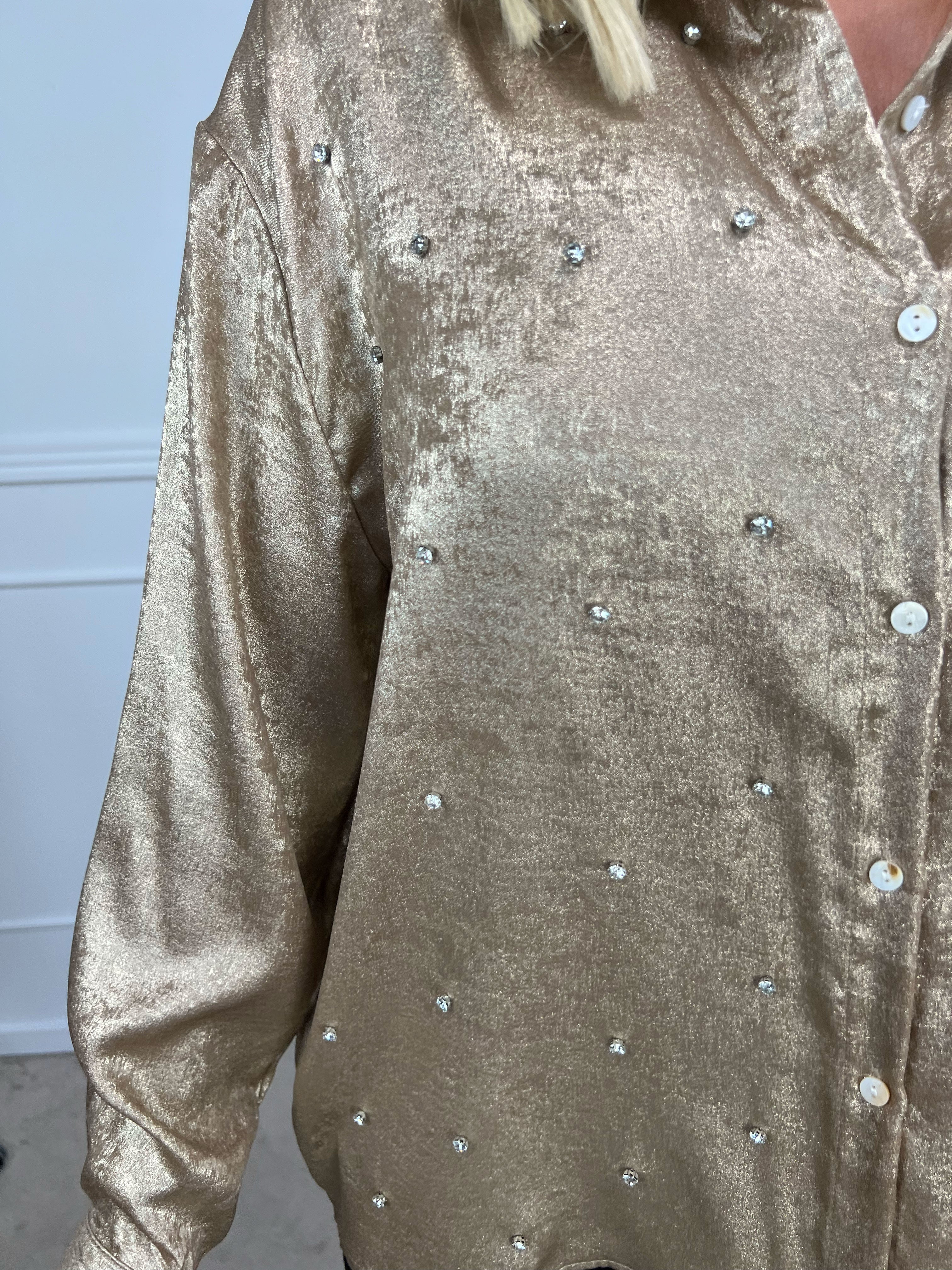 Isabel - Shiny skjorta med strass